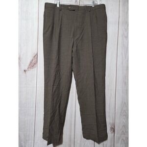 Tommy Hilfiger Pants Mens 40x30 Brown Worsted Wool Classic Tailored Trousers